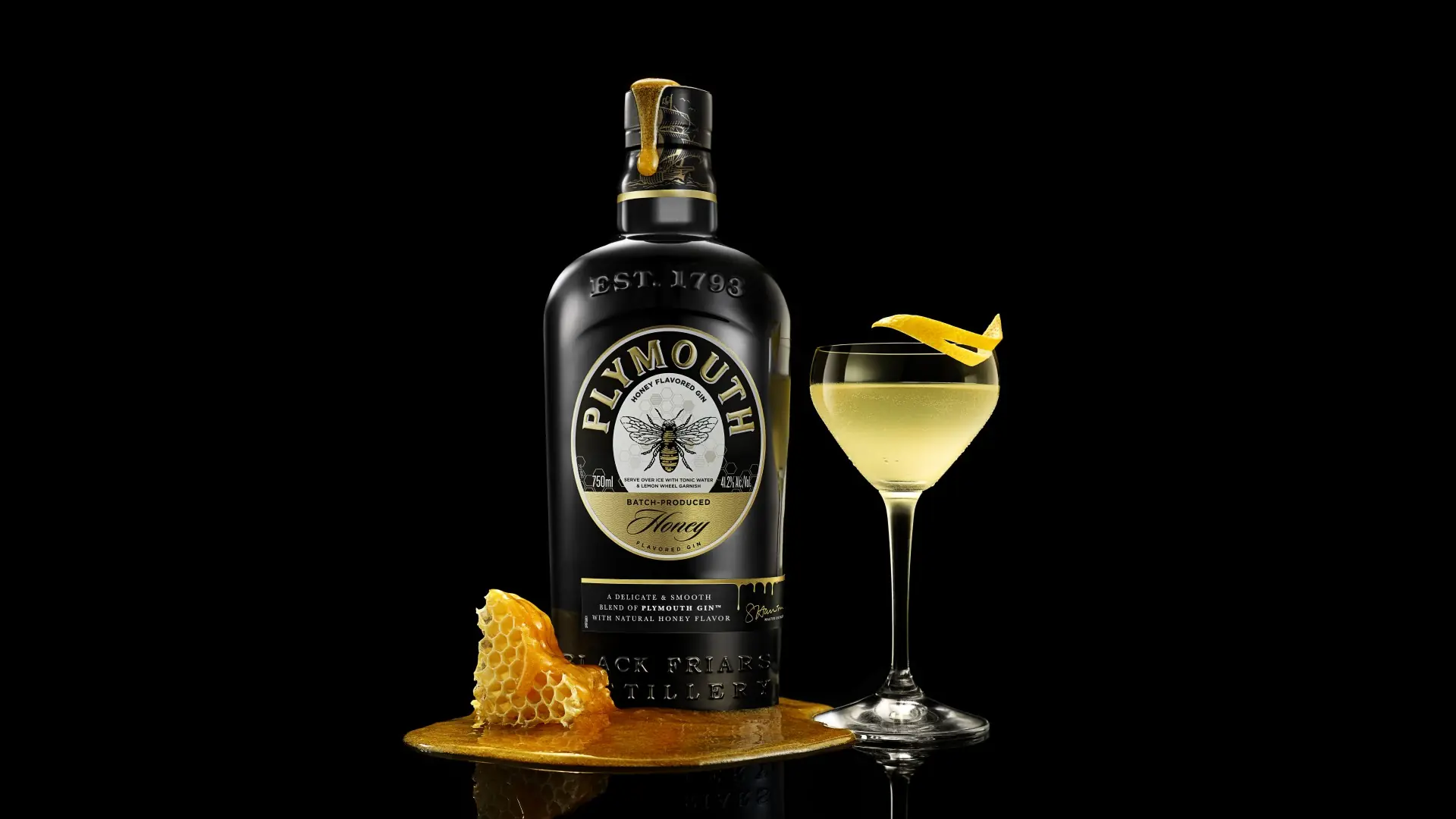plymouth honey bottle with bees knees cocktail